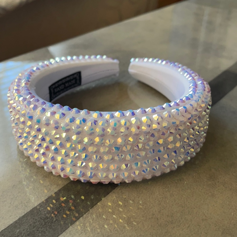 Hand stoned white mermaid headband NEW